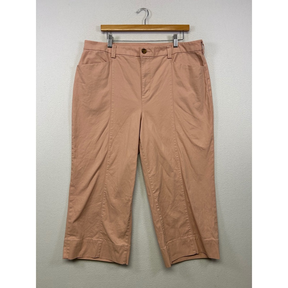 Gorpcore Workwear Duluth Trading Co Womens 18 Peach Pink Wide Leg Crop Pants